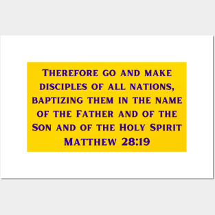 Bible Verse Matthew 28:19 Posters and Art